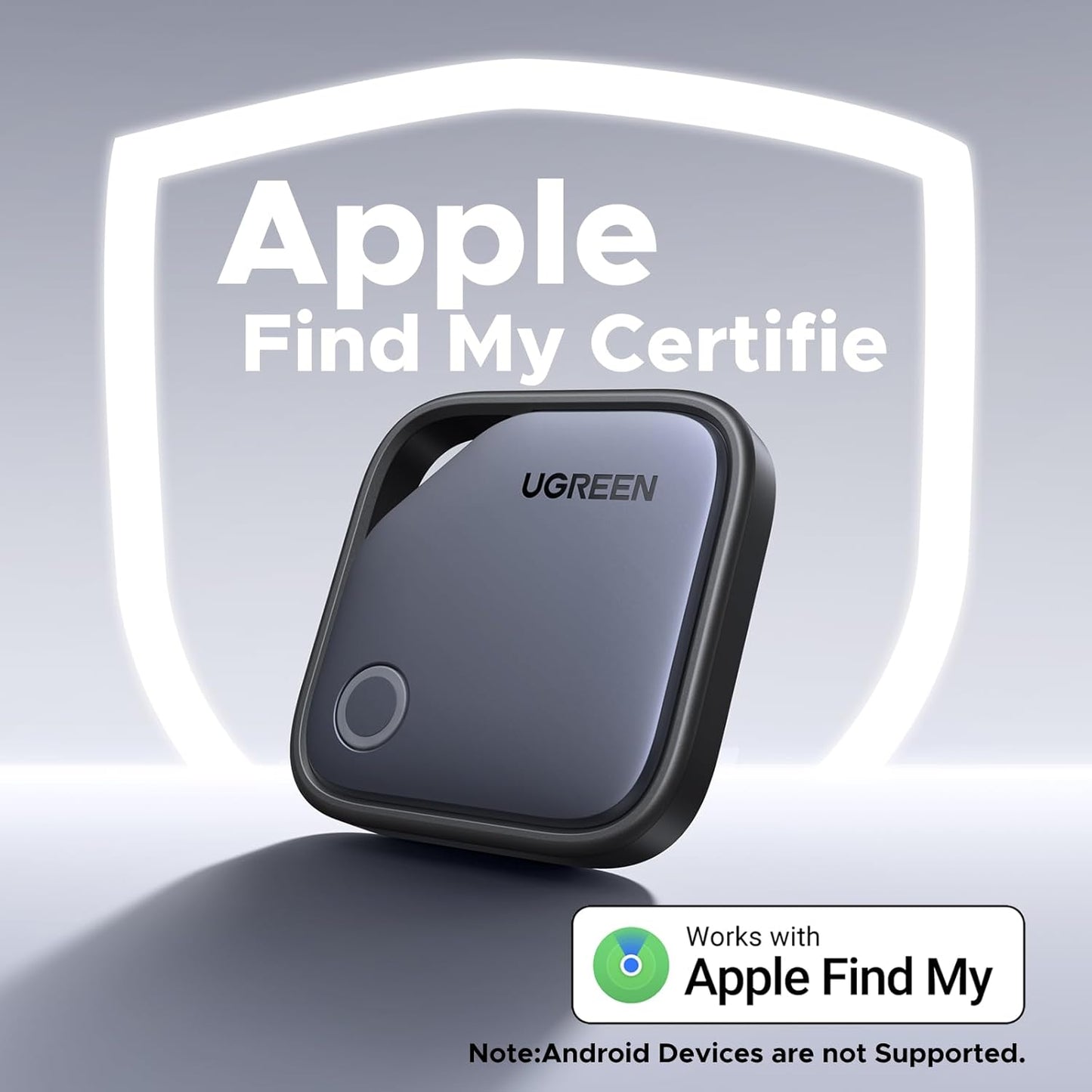UGREEN FineTrack Smart Finder, Bluetooth Tracker Tag, 2-Year Replaceable Battery, Compatible with Apple Find My (iOS only), 80dB Alarm Volume, Item Finder and Locator for Keys, Wallet, Luggage, Car