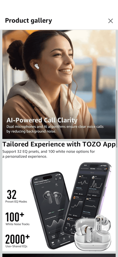 Professional earbuds active noise cancelling and hybrid transparency mode