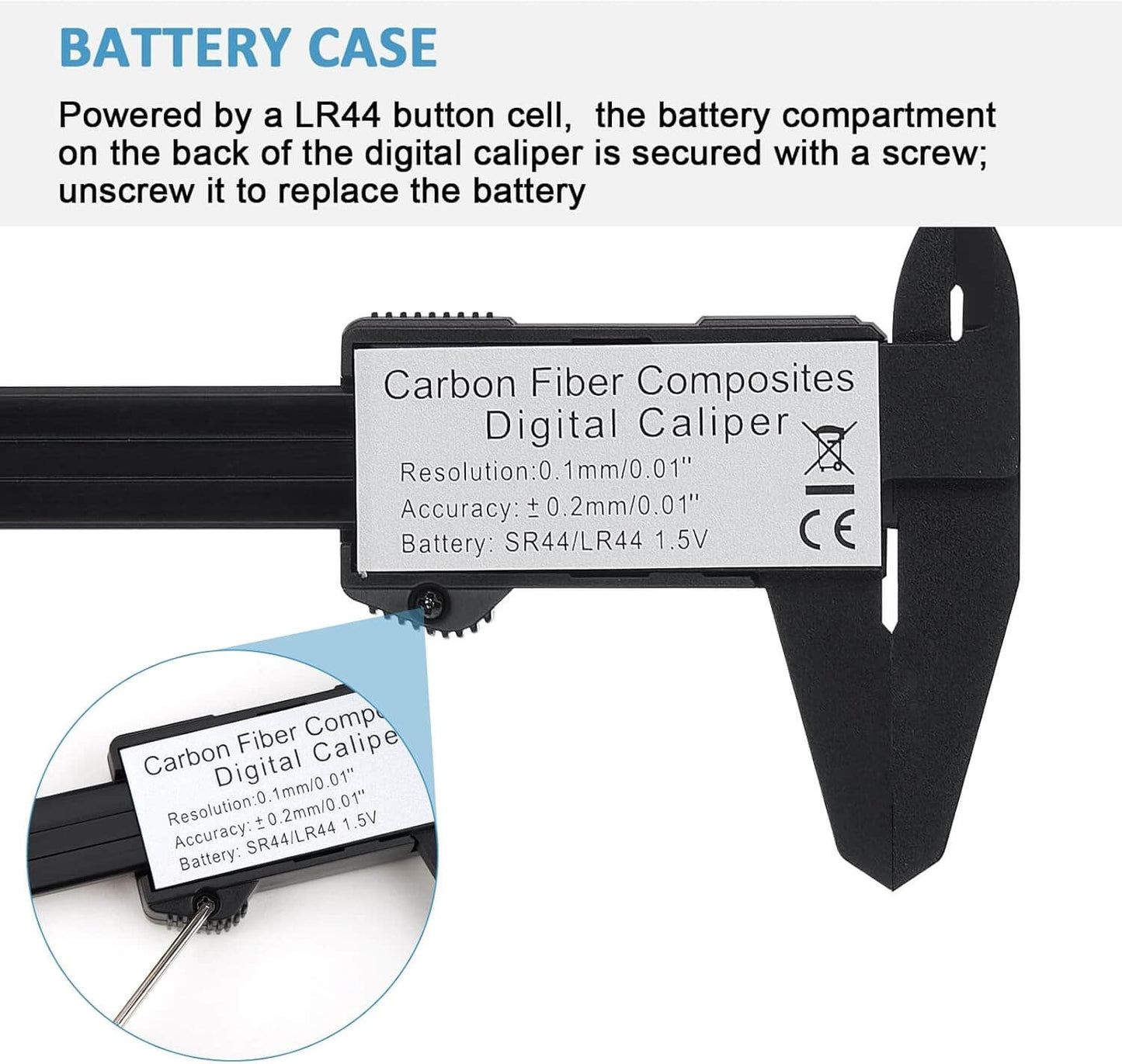 Digital Caliper, Adoric 0-6" Calipers Measuring Tool - Electronic Micrometer Caliper with Large LCD Screen, Auto-off Feature, Inch and Millimeter Conversion