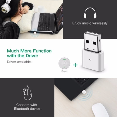 NNEDSZ USB Bluetooth 4.0 Adapter - White (30723)