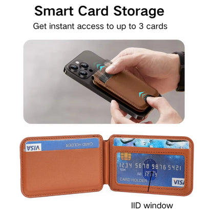 NNEDSZ Dark Purple MagSafe Magnetic Wallet with Stand - PU Leather Card Holder for iPhone